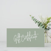 Massage Therapist Sage Green Gift Certificates (スタンド正面)