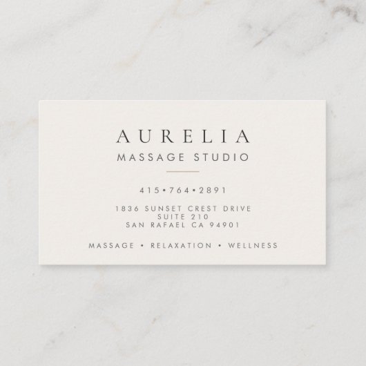 Massage Therapist Salon Appointment Card 名刺 (裏面)
