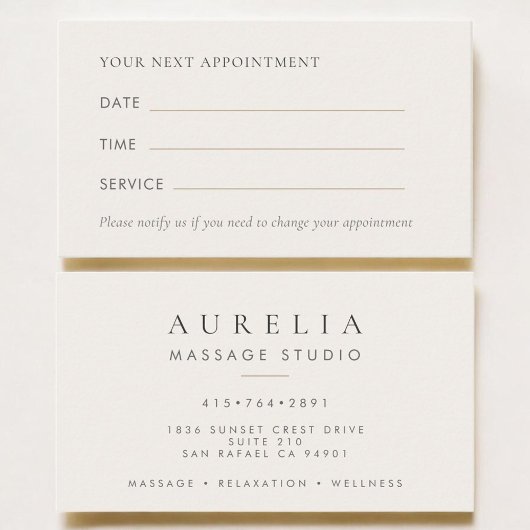 Massage Therapist Salon Appointment Card 名刺