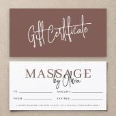 Massage Therapist Terracotta Gift Certificates