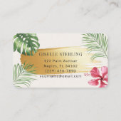 Massage Therapist Tropical Gold Brushed Watercolor 名刺 (裏面)