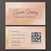 Massage Therapist Watercolor QR Code 名刺