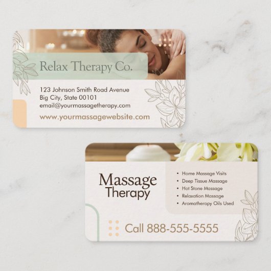 Massage Therapy Business Card 名刺 (正面/裏面)