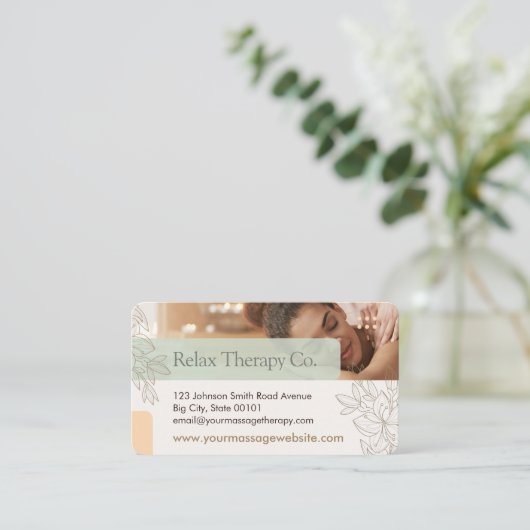 Massage Therapy Business Card 名刺 (スタンド正面)