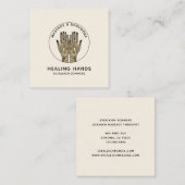 Massage Therapy Classic Cream Business Card スクエア名刺 (正面/裏面)
