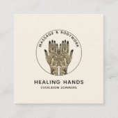 Massage Therapy Classic Cream Business Card スクエア名刺 (正面)
