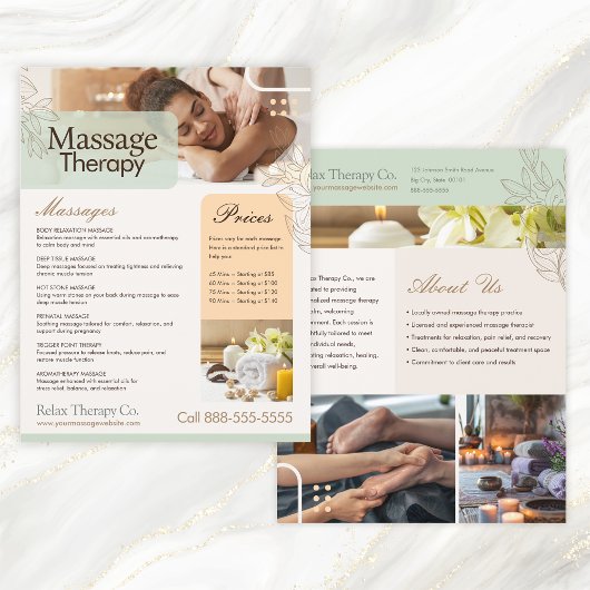 Massage Therapy Flyer Template チラシ