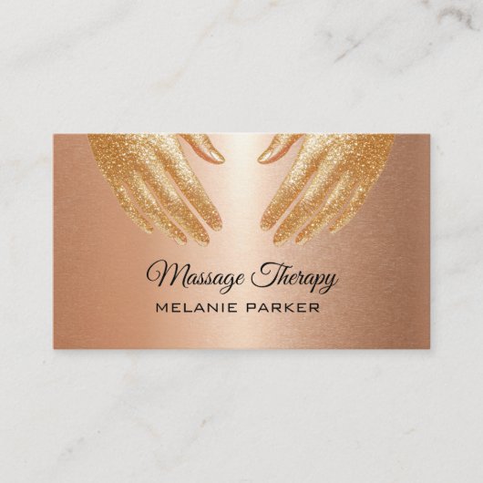 Massage Therapy Hands Rose Gold  名刺 (正面)