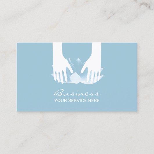 Massage Therapy Healing Hands & Blue Lotus Flower 名刺 (正面)