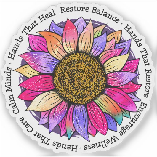 Massage Therapy, Reiki & Reflexology シール (正面)