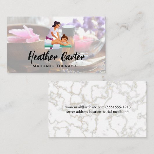 Massage Therapy | Spa Oils Salts 名刺 (正面/裏面)