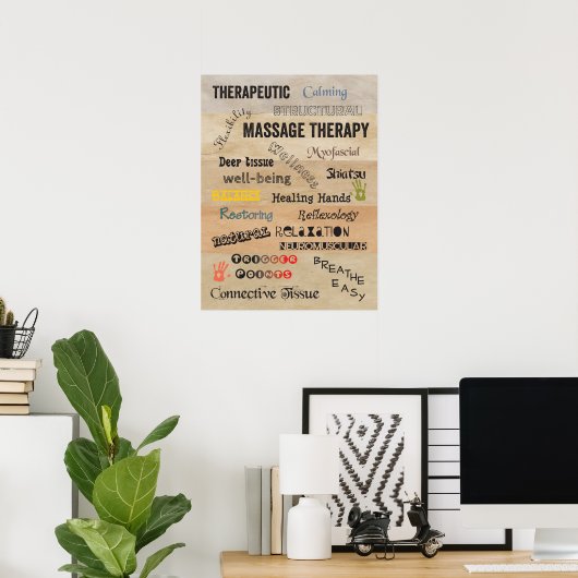 Massage Therapy Words Poster Art ポスター (ホームオフィス)