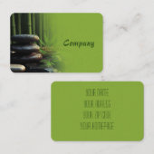 Massage Zen Stones Spa Wellness tranquility green 名刺 (正面/裏面)