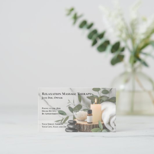 Masseuse Massage Therapy Therapist Business Card 名刺 (スタンド正面)