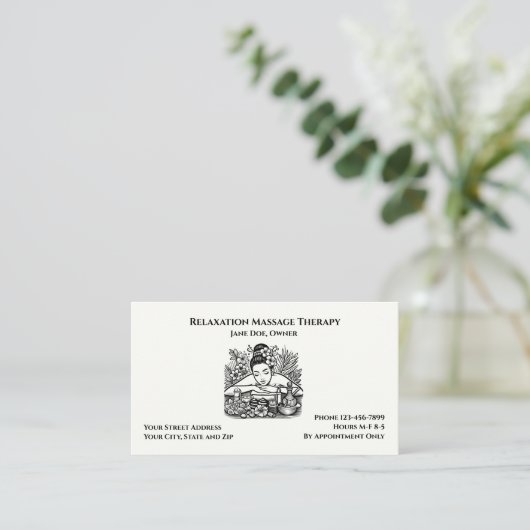 Masseuse Massage Therapy Therapist Business Card 名刺 (スタンド正面)