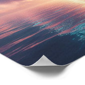 Massive Lunar Glow Over Tranquil Ocean Surface ポスター (角)