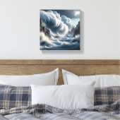 Massive Waves Crashing Against Towering Vertical  キャンバスプリント (インサイチュ (寝室))