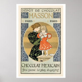 Masson Chocolat Mexicain Vintage Food&Drink Poster ポスター