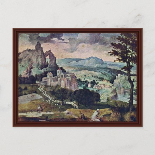 Massys Cornelisによる風景の中の聖ジェローム ポストカード (正面)