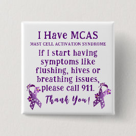 Mast Cell Activation Syndromeアラートがある 缶バッジ