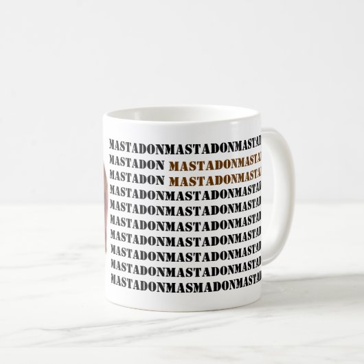 Mastadonのマグ コーヒーマグカップ (正面右)