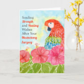Mastectomy Healing Scarlet Macaws, Hibiscus カード (黄色い花)