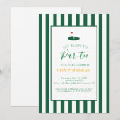 Master 40th Birthday Adult Green Birthday 招待状 (正面/裏面)