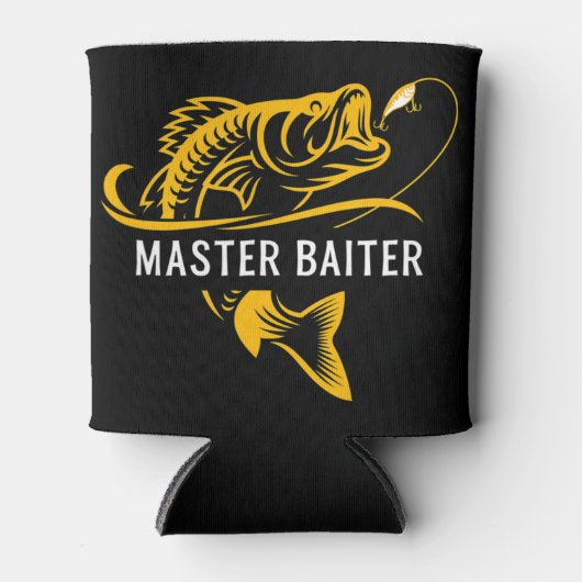 Master Baiter - Funny Fishing T-ShirtLightweight,  缶クーラー (正面)