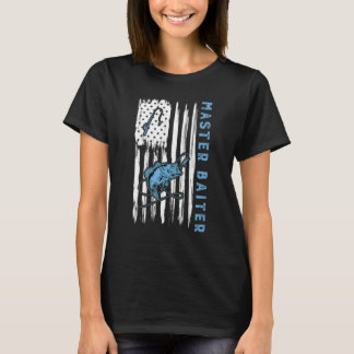 Master Baiter Us American Flag Bass Fishing Dad Gr Tシャツ