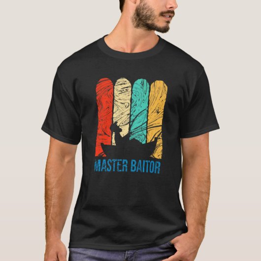 Master Baiter Vintage Bass Fishing Fisherman Men Tシャツ (正面)