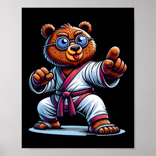 Master Bear Karate Bear Martial Arts Ursus Sensei  ポスター (正面)