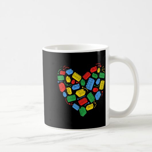 Master Builder Block Brick Building Heart Valentin コーヒーマグカップ (右)
