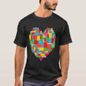 Master Builder Block Brick Building Heart Valentin Tシャツ (正面)