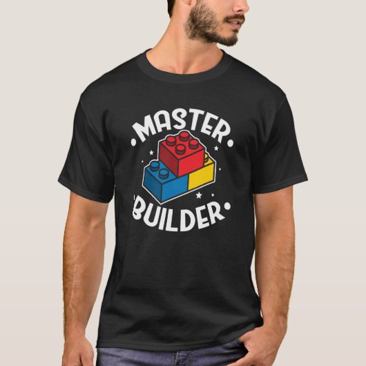 Master Builder Building Blocks Men Women Youth  4 Tシャツ (正面)