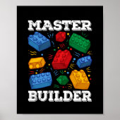 Master Builder Cute Block Building Kids Toys Brick ポスター (正面)