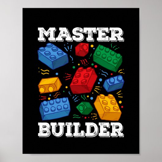 Master Builder Cute Block Building Kids Toys Brick ポスター (正面)