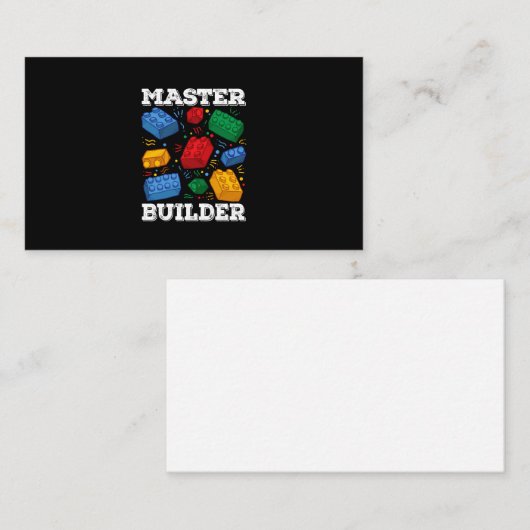 Master Builder Cute Block Building Kids Toys Brick 名刺 (正面/裏面)