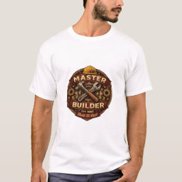 Master Builder Est 1965 Vintage Badge Logo Design Tシャツ