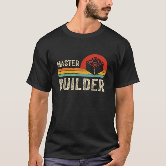 Master Builder Funny Building Blocks Tee for Kids  Tシャツ (正面)