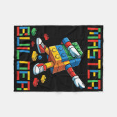 Master Builder Tee Dabbing Blocks Bricks Building  フリースブランケット (正面(横))
