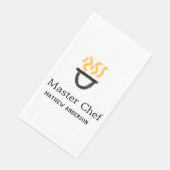 Master chef add name black pan yellow fire fume co (コーナー)