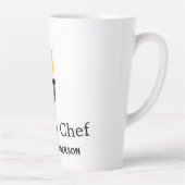 Master chef add name black pan yellow fire fume co カフェラテマグ (右)