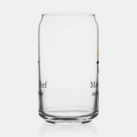 Master chef add name black pan yellow fire fume co ガラス缶 (右)