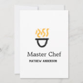 Master chef add name black pan yellow fire fume co 招待状 (正面)