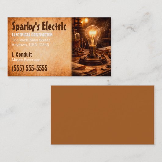 Master Electrician | Electrical Contractor 名刺 (正面/裏面)
