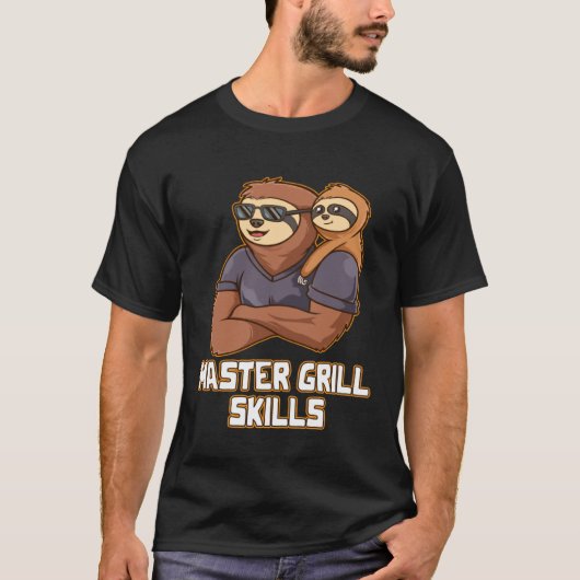Master Grill Skills Foodie Daddy Food  Dad Chef Gr Tシャツ (正面)