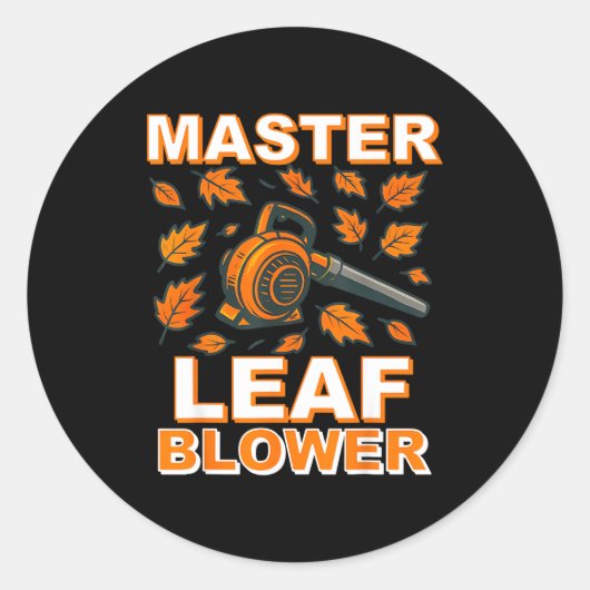Master Leaf Blower Shirt Men Funny Electric Gas La ラウンドシール (正面)
