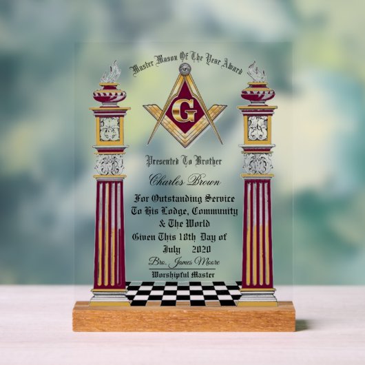Master Masons of the Year Award アクリルサイン (ニュートラル)