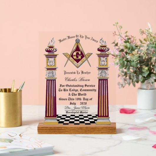 Master Masons of the Year Award アクリルサイン (ウェディング)