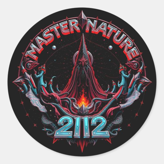 Master Nature 2112 Space Trippin' Stickers ラウンドシール (正面)